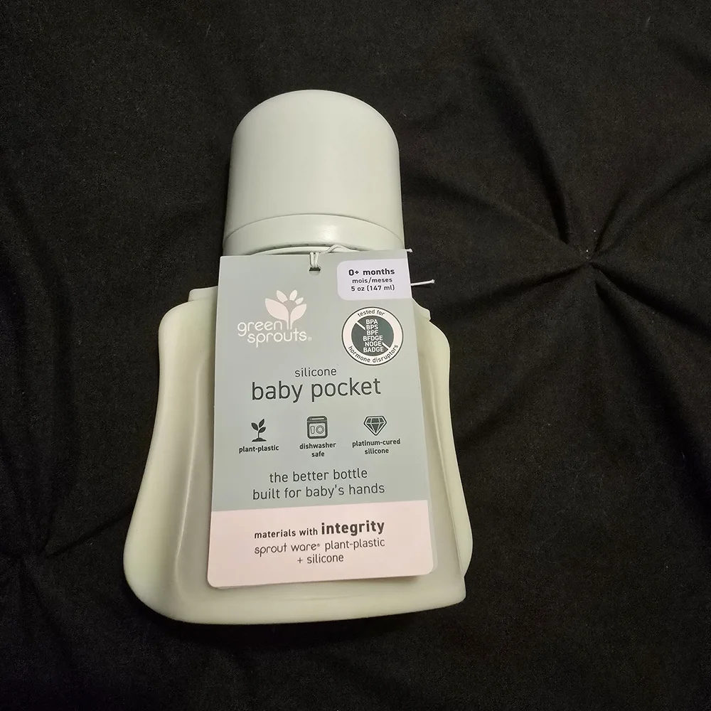 Gentle Flow Silicone Baby Bottle - Soft Green - Picture 4 of 6